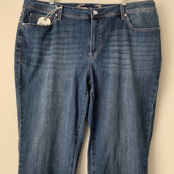 Seven7 Embroidered Hem Limited Edition Straight Leg Jeans Blue 22 - Picture 10 of 11